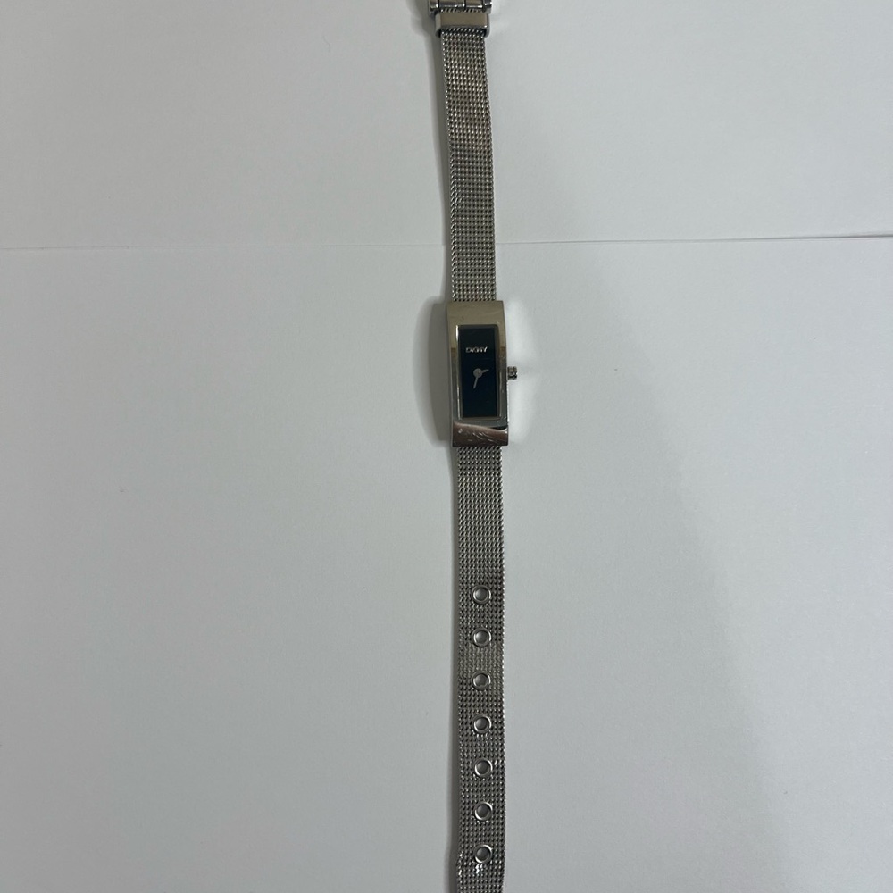 Dkny Silver Mesh Bracelet Watch Rectangular Face - image 6